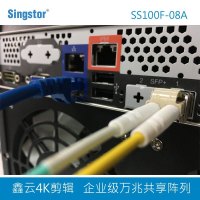 鑫云SS100F-08A影视制作专用万兆光纤共享磁盘阵列存储 企业级高性能塔式盘阵 8盘位(双千兆,双万兆)裸机+32T