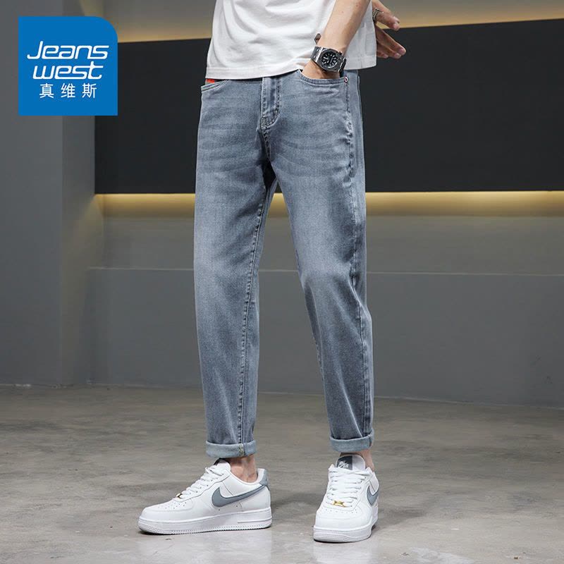 真维斯春夏薄款牛仔裤宽松直筒长裤休闲复古潮牌2022新款男士裤子图片