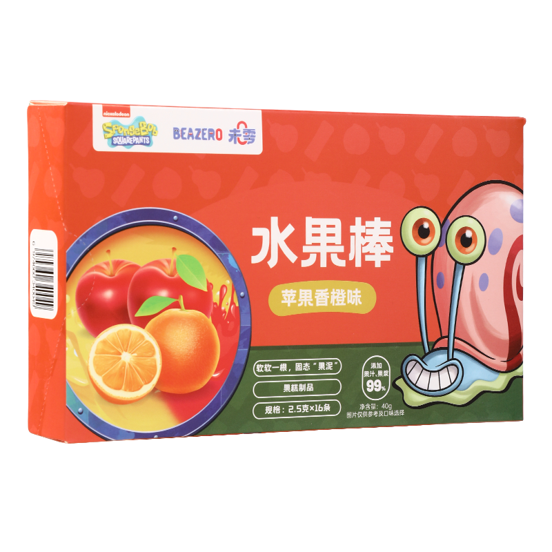Beazero未零 海绵宝宝水果棒-苹果香橙味40g