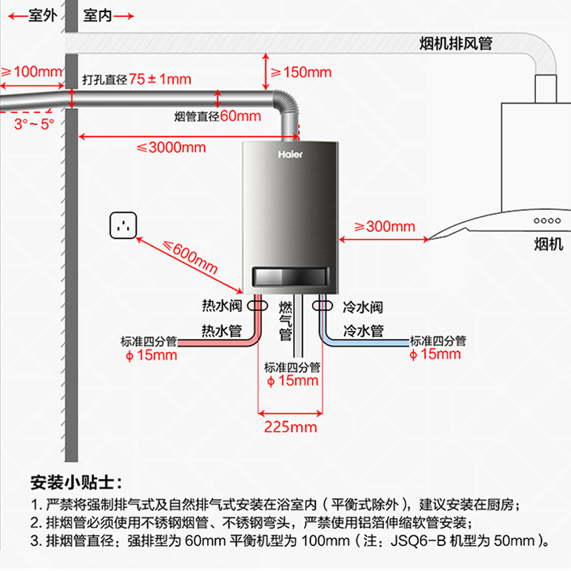 Haier/海尔12升燃气热水器JSQ24-UT(12T) 水气双调恒温 支持防冻 六年包修 低水压启动