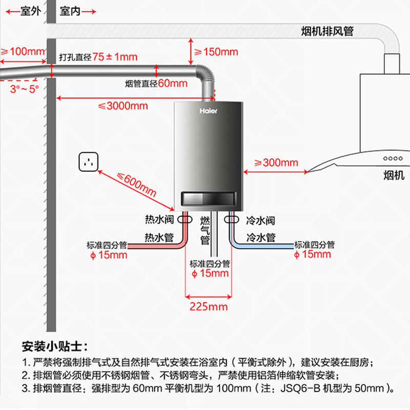 Haier/海尔12升燃气热水器JSQ24-UT(12T) 水气双调恒温 支持防冻 六年包修 低水压启动