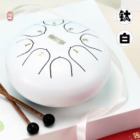 鲁儒空灵鼓琴儿童启蒙初学者手敲彩色系钢舌空色鼓手指琴手碟正品莲花鼓石绿色6寸8音简单的打击乐器