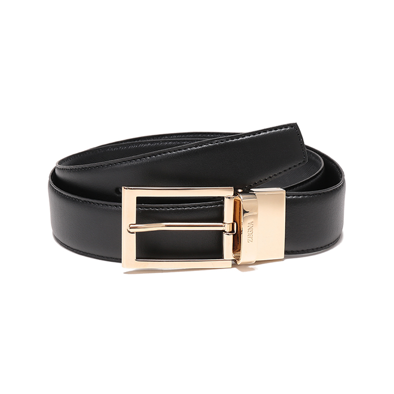 杰尼亚 zegna 男士牛皮可裁剪双面旋转皮带腰带lhvic b010az