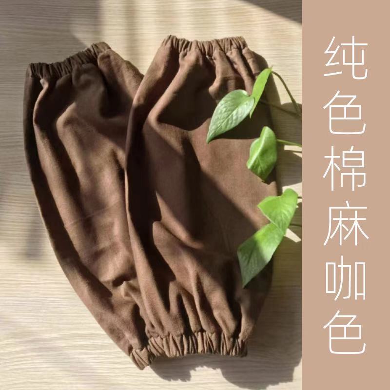 纯咖色(棉麻) 均码 帆布防水羽绒服袖套办公室工作男女士家务清洁厨房时尚简约耐磨护