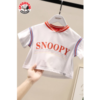 史努比(SNOOPY)女童吊腰短袖T恤儿童春夏季女孩子衣服宝宝运动休闲T恤时尚卡通衣服SP02GT6039T