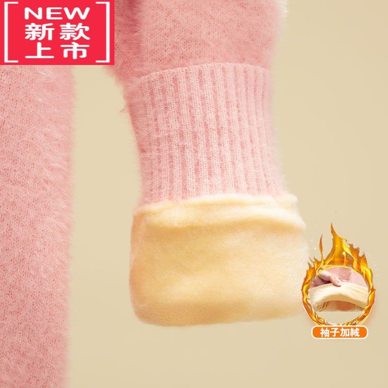 可莉允女童加绒毛衣冬天加厚保暖2022新款中大童学生套头圆领儿童图片