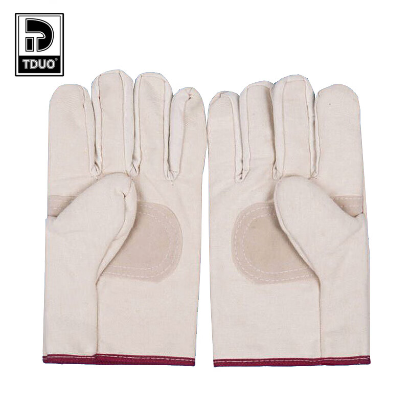Tduo帆布手套加厚耐用掌心皮手套E41 副高清大图
