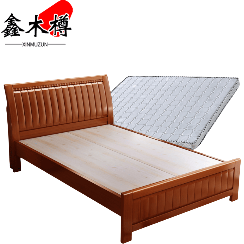 鑫木樽床1.5m+床垫套高清大图