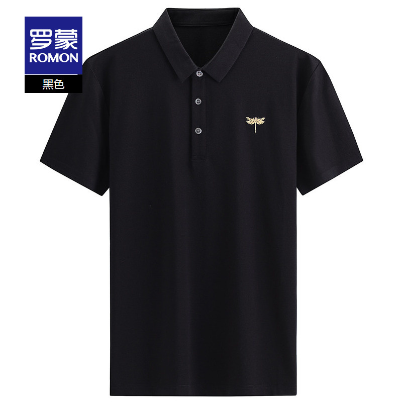 罗蒙男士纯色翻领短袖t恤短袖polo刺绣胸标时尚百搭夏季视频