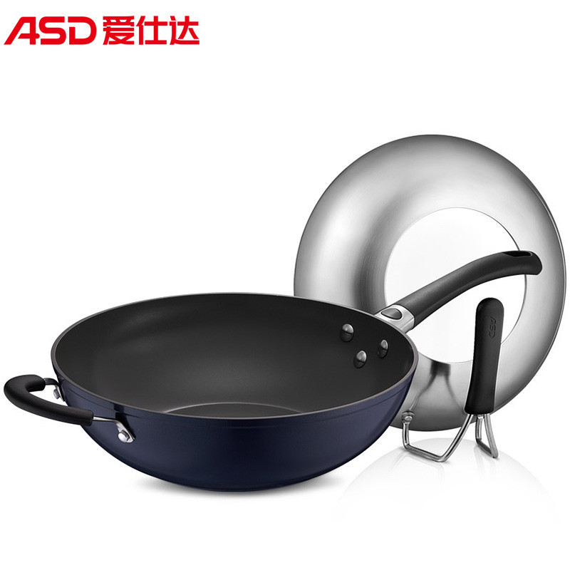 爱仕达(ASD) 32CM火龙眼陶瓷少油烟不粘锅炒锅炒菜锅TC8332E高清大图