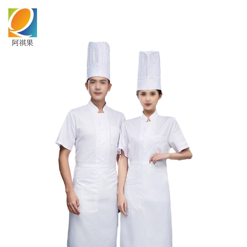 阿祺果 厨师服 弹力单排 短袖 件高清大图