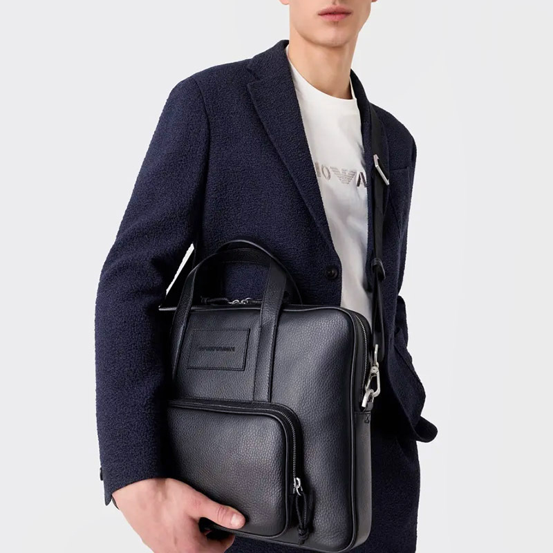 阿玛尼emporioarmani男士牛皮革手提单肩斜挎包电脑包公文包y4p144y