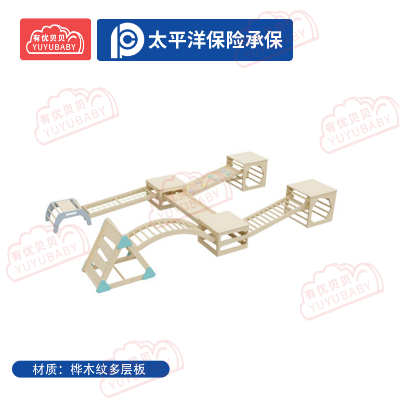 幼儿园儿童室内户外玩具游乐设施 感统体能组合B-11件套 学爬玩具高清大图