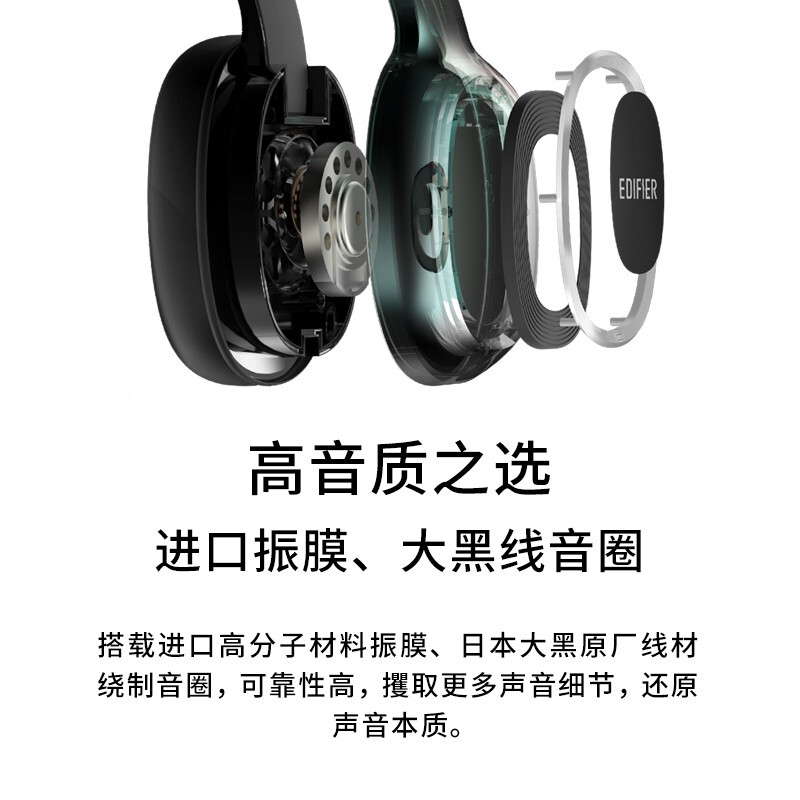 漫步者 (EDIFIER) USB K815 学生网课耳麦 头戴式电脑耳机 在线教育学习听力对话耳机 黑色高清大图