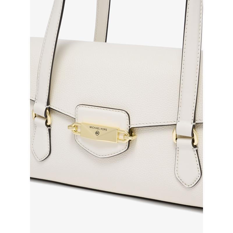 迈克·科尔斯(MICHAEL KORS)奶白单肩包翻盖开合拉链隔层低调金属