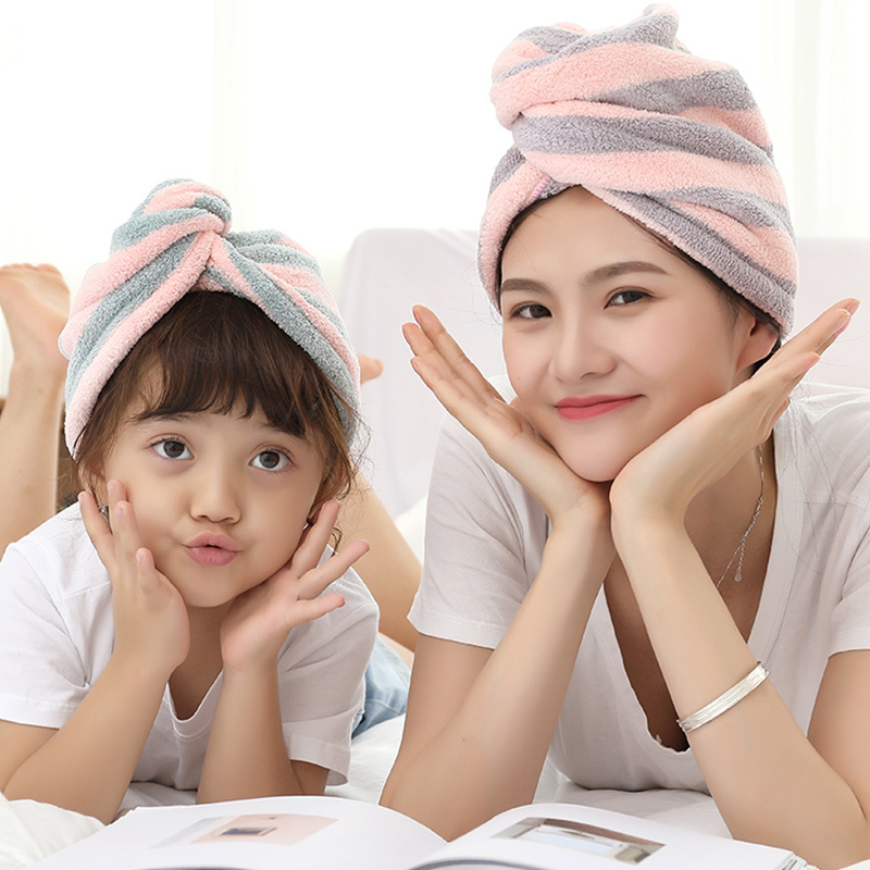 包头巾干发帽女吸水速干浴帽 干发巾可爱擦头发速干帽毛巾洗发头 三维工匠 菠萝格橡皮粉款