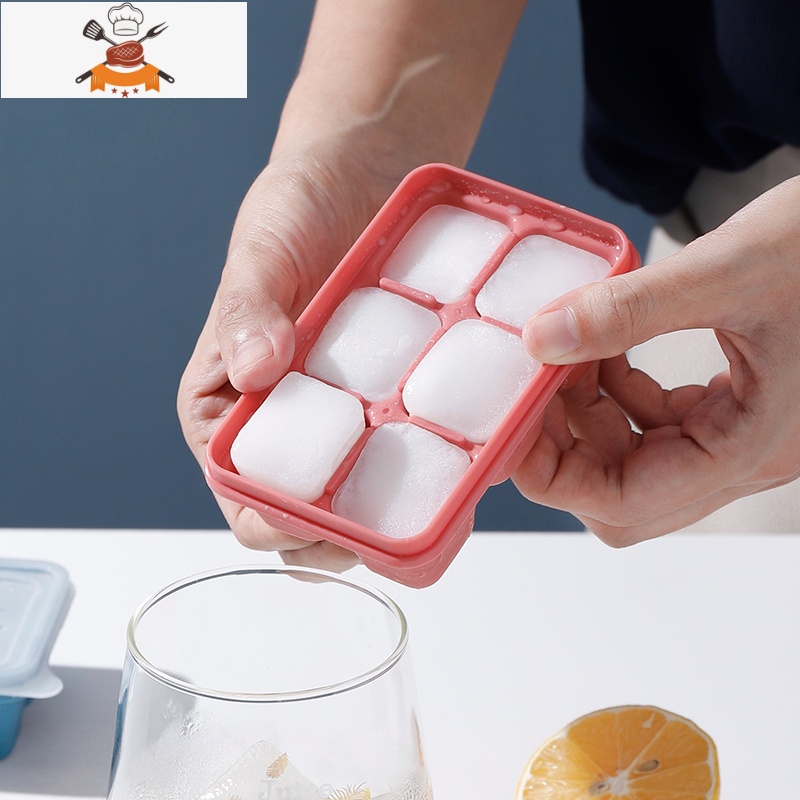 冰块模具硅胶冰格制冰器冻冰块速冻器制冰盒可爱家用辅食盒冰袋 敬平 PP硬底-三个装高清大图