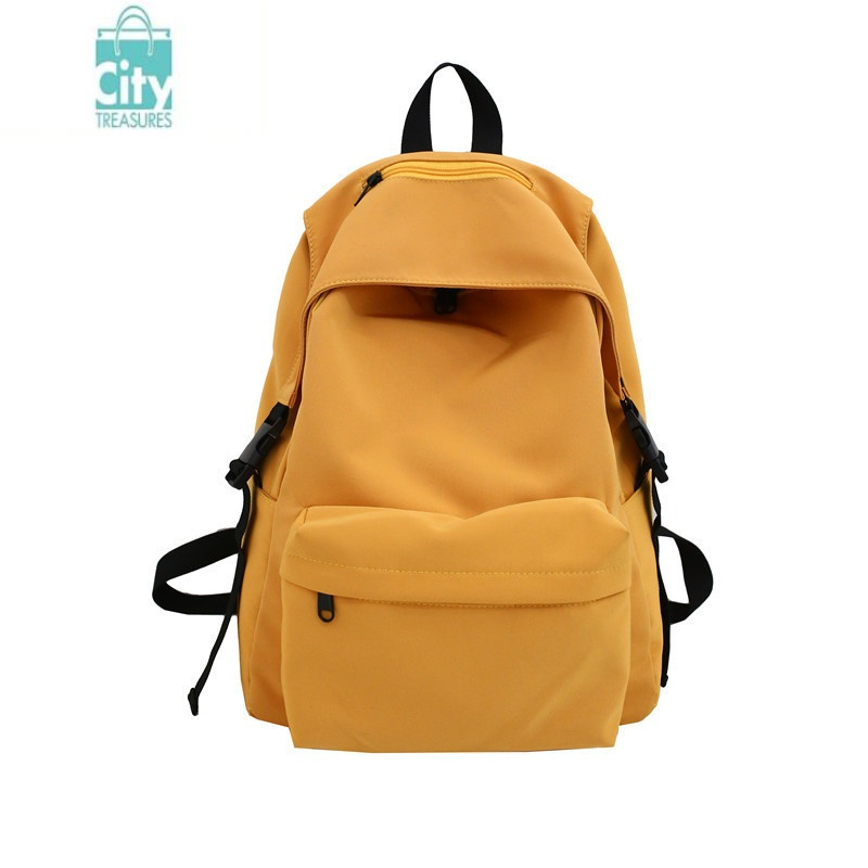 bangdou日系纯色时尚尼龙双肩包女书包女韩版高中轻便背包女大学生