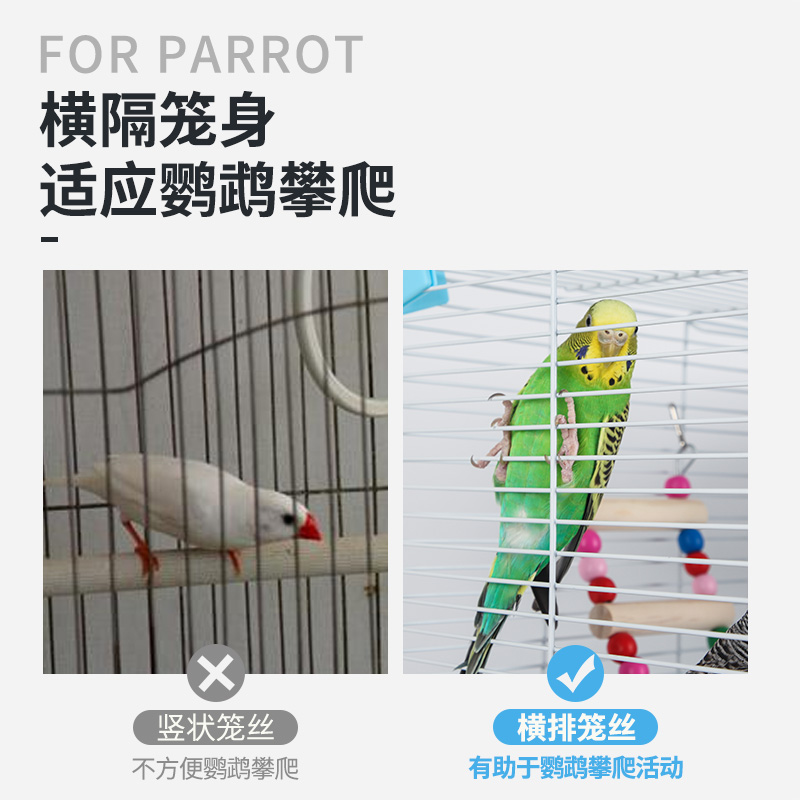 新款大号鹦鹉鸟笼子繁殖豪华别墅特大型玄凤活鸟虎皮非不锈钢高清大图