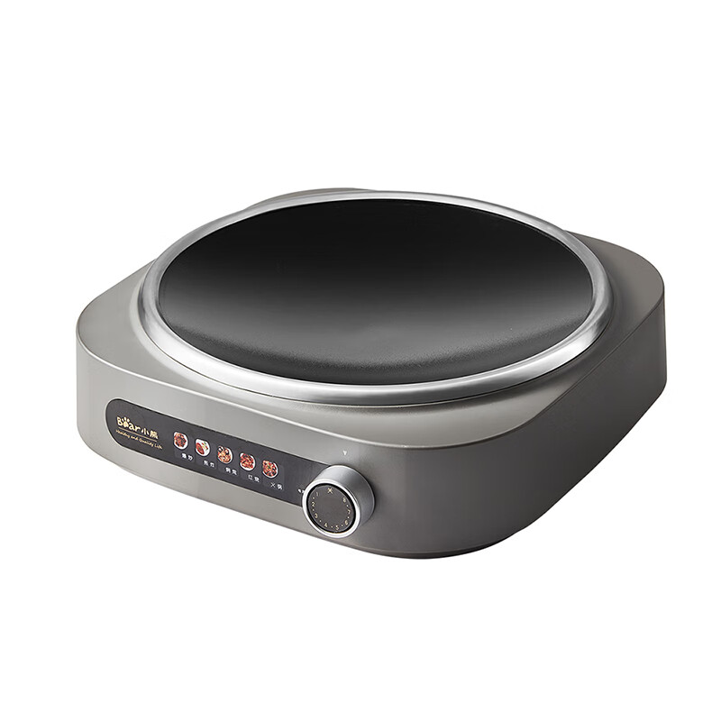 小熊(Bear)电磁炉家用DCL-B22F5 大功率2200W火锅炉电磁灶智能定时电灶防水黑色微晶面板