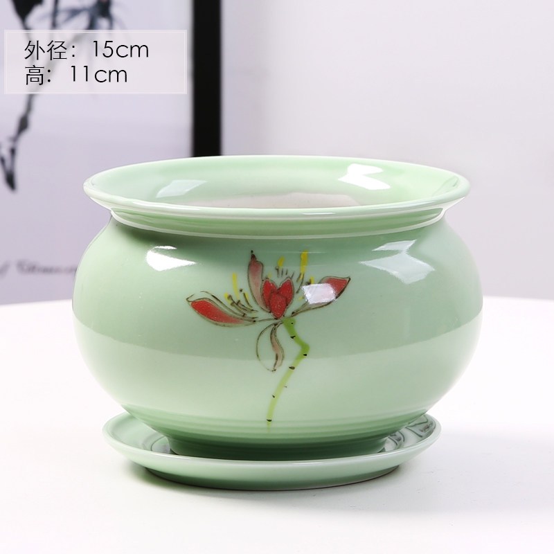 花盆陶瓷特价家用大号特大清仓大托盘绿萝肉肉吊兰多肉小花盆