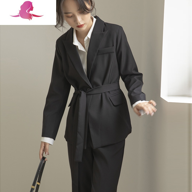 艳如飞正装女套装春秋休闲高级感职业装气质女范大学生面试小西装外套套装