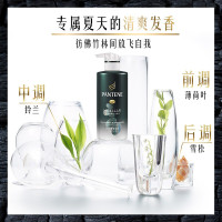 潘婷活性炭洗发水无硅油净透去屑300ml 薄荷清爽发香 黑炭能量水 去屑去油