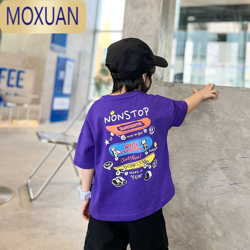 MOXUAN儿童短袖夏季童装男童国潮体恤帅气男孩韩版上衣宝宝宽松T恤
