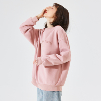 唐狮圆领卫衣女新款韩版宽松百搭外套复古感上衣秋装卫衣潮