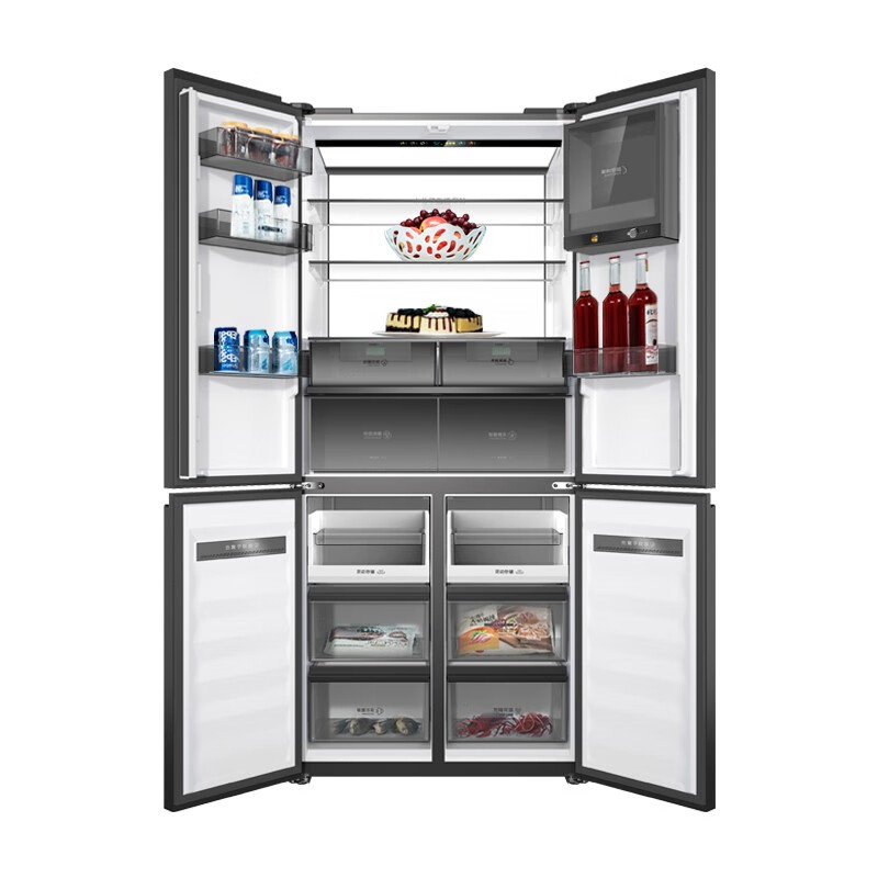 美菱 bcd-600wq5s墨岫岩 对开门冰箱 600l 一级效能 家用超薄底部散热