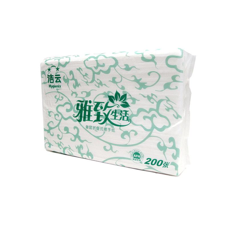 洁云 擦手纸 雅致生活系列 三折*200张4包组合装