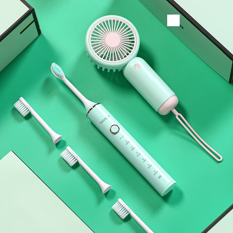 豹牌 BP-T51风行套装 绿色 手持小风扇 电动牙刷组合高清大图