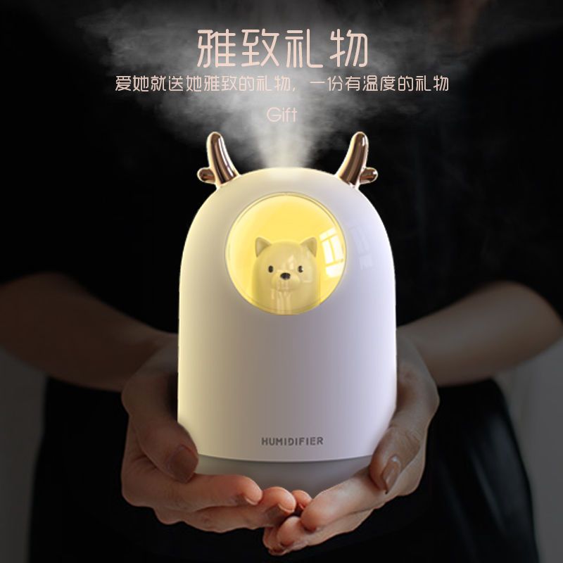 usb加湿器迷你用静空气喷雾器可爱办公室家音卧宿舍学生孕妇|青果色M106迷你加湿器 迷你静音+七彩灯功能+内置1支棉棒