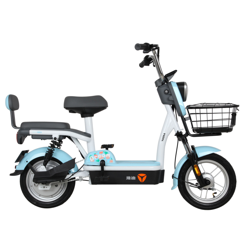 雅迪乐骑系列电动自行车48v12ah电池新国标天目蓝油光黑