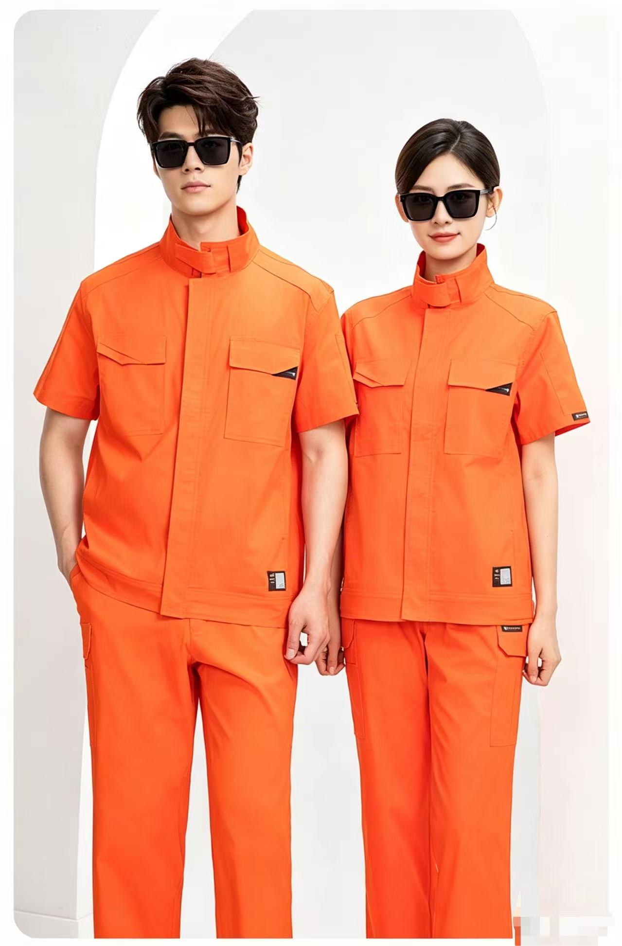 路安保夏季短袖工作服SYX261薄款耐磨工装套高清大图