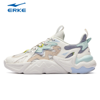 当曲鸿星尔克2022春夏季新款厚底情侣休闲鞋网面拼接潮流女老爹鞋