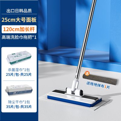洗脸巾拖把夹抹布懒人静电除尘迷你小拖把2024新款家用大号加长杆2940 洗脸巾拖把（送拖地抹布1片）+除尘干巾*1包+杀菌湿巾*1包