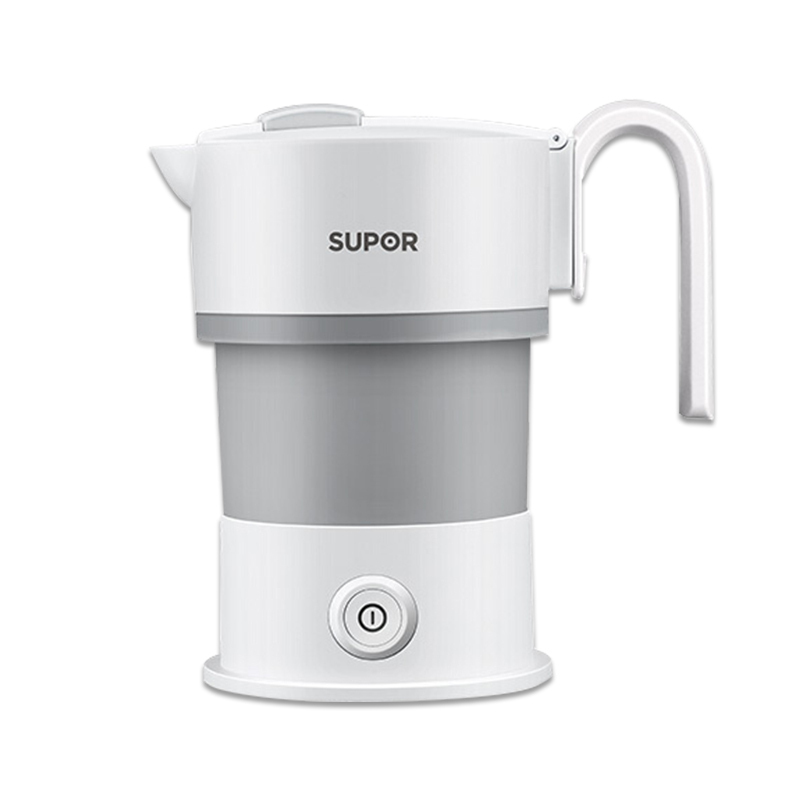 苏泊尔(SUPOR) 电热水壶便携式烧水壶SW-06J007食品级硅胶折叠电水壶双电压出差旅行开水壶 便携式 可折叠白色