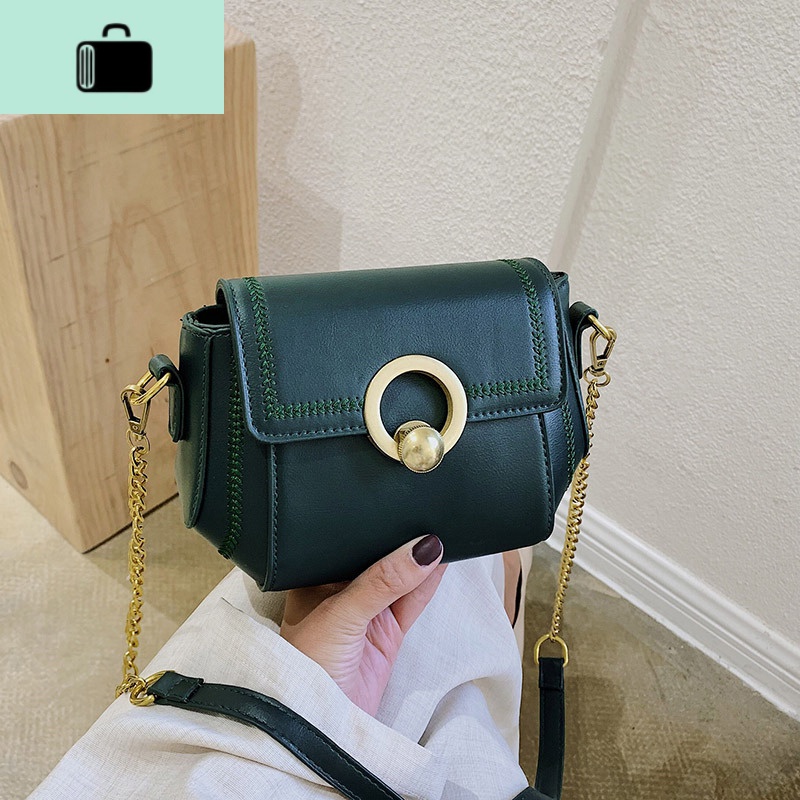 GY6WLS夏新款小方包单肩斜挎女包韩版链条包休闲百搭手机包零钱包NEWLAKE 绿色（圆锁）