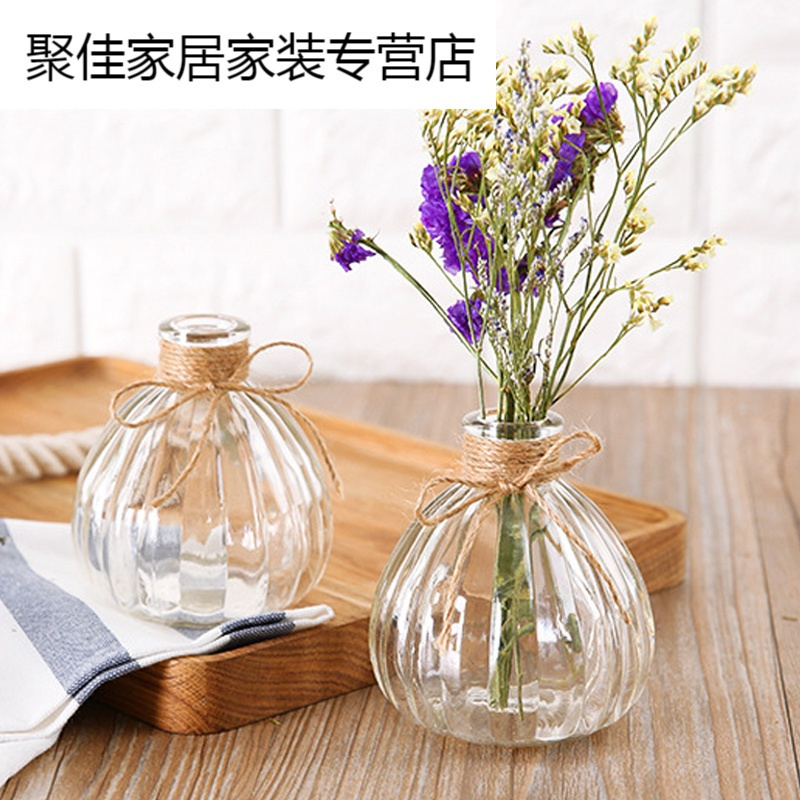 家柏饰(CORATED)花瓶玻璃透明现代简约小清新创意客厅摆件桌面鲜花干花插花瓶花盆高清大图