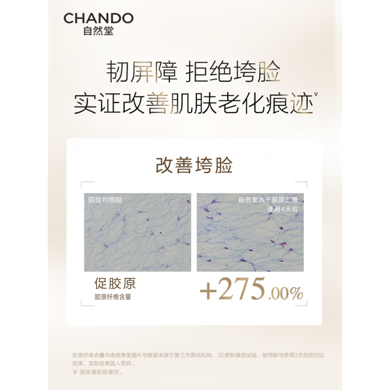 自然堂III型重组胶原蛋白修护冻干面膜650mg*5PCS高清大图