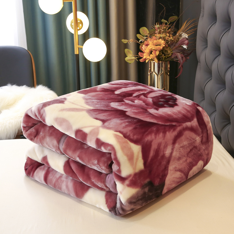 拉舍尔毛毯冬季加厚保暖空调午睡盖毯子单人宿舍学生法兰绒毯被子
