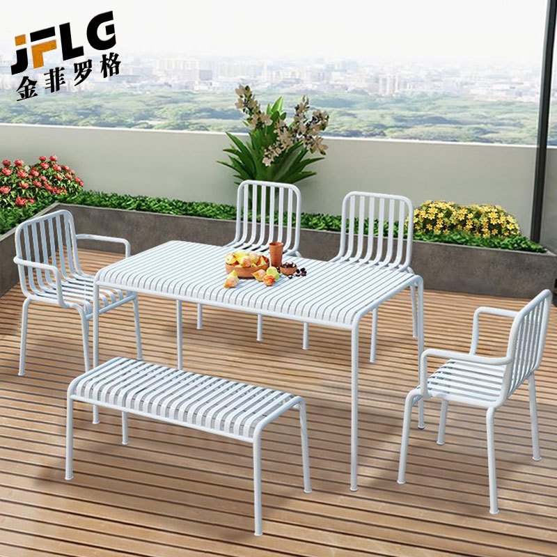 金菲罗格户外铁艺桌椅露天花园桌椅颜色备注 120x70x75cm方桌