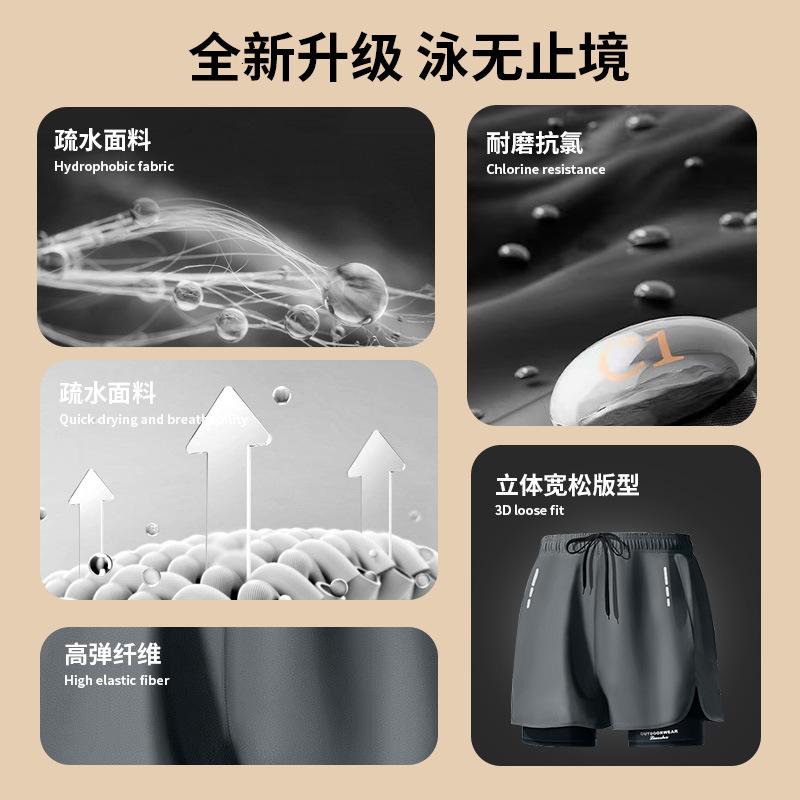 成人泳裤男双层平角防尴尬宽松大码泳衣温泉游泳裤定制批发_898_492高清大图