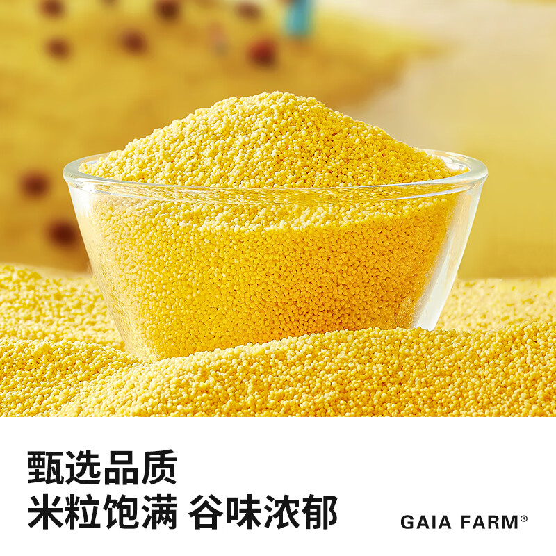 盖亚农场有机黄小米2.4斤罐装( 月子米 小米粥 米油丰厚)高清大图