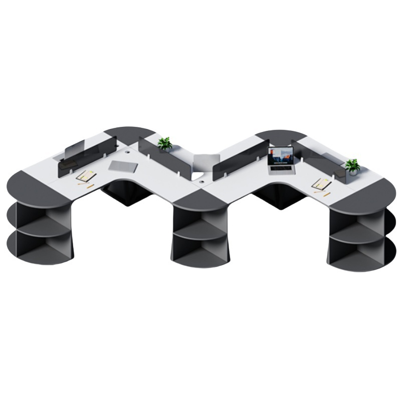 烁恒 职员办公桌 五人位 套高清大图