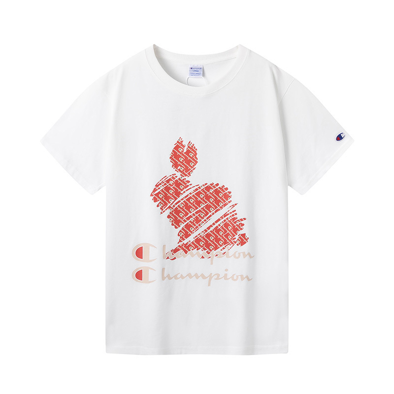 champion冠军兔子印花百搭男女休闲圆领短袖t恤上衣运动时尚