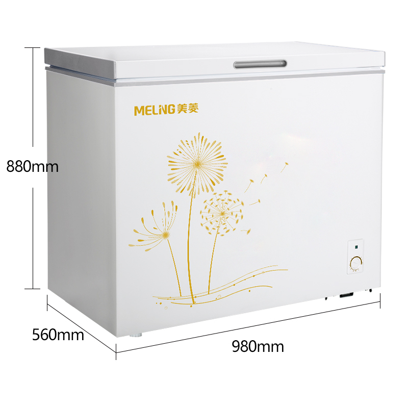 美菱(MELING) 208升 卧式冷柜 小型迷你家用商用冰柜 保鲜冷藏柜顶开门一级单温冰箱柜 BC/BD-208DT