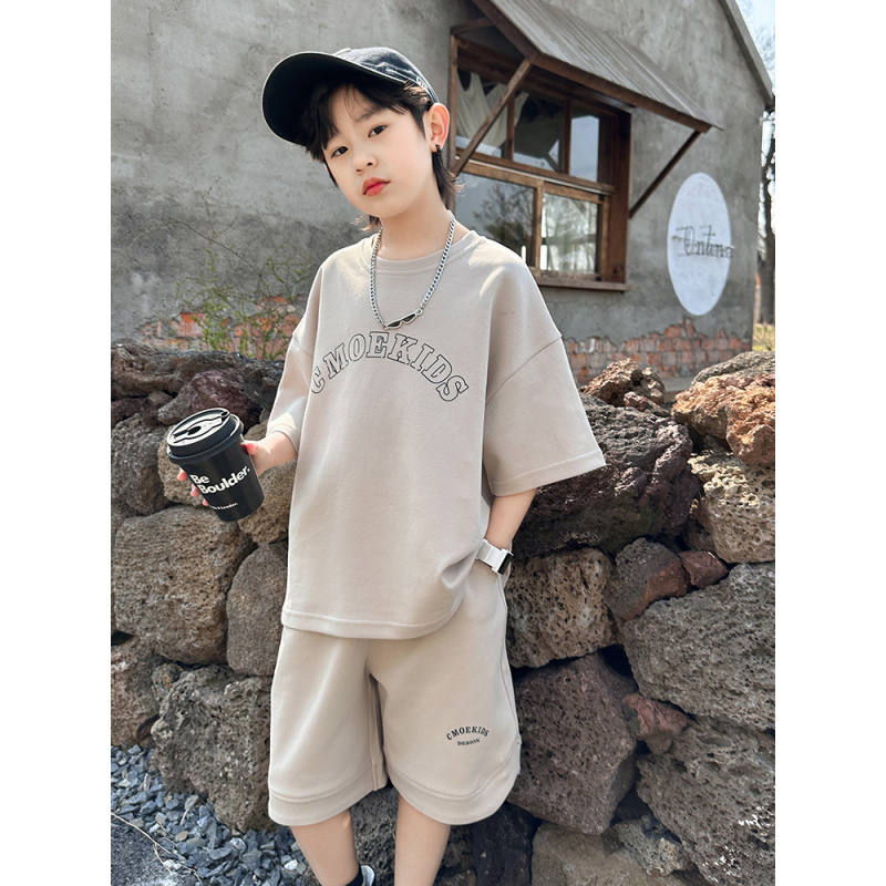 男童夏装套装2025新款儿童衣服男孩短袖大童夏季童装时髦潮款帅气