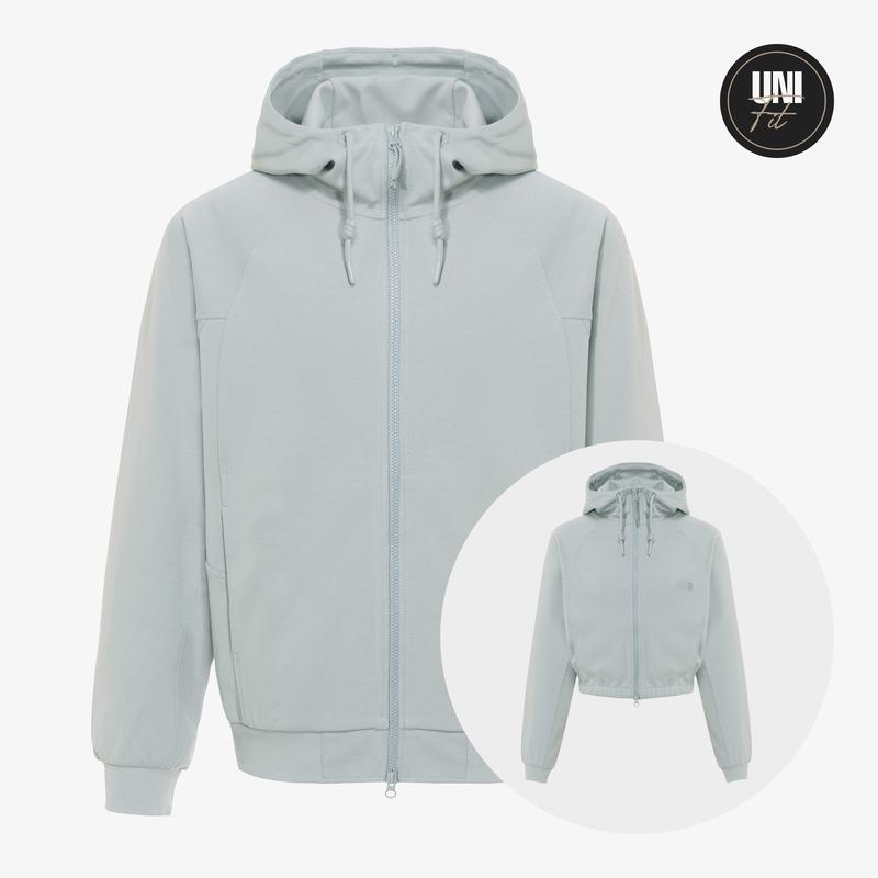 THE NORTH FACE TECHRUN男款2025春季新款连帽训练运动夹克 100L COOL_GRAY